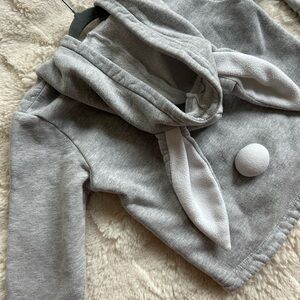 Gray Bunny Ear Kids Hoodie
